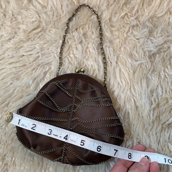 BCBGMAXAZRIA brown satin evening bag - Picture 6 of 6